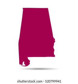 Map of the U.S. state of Alabama on a white background
