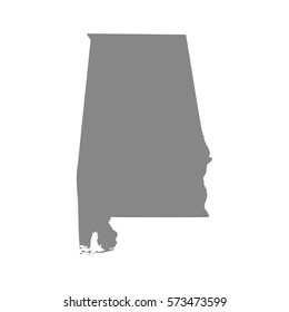 Map Of The U.S. State Of Alabama , Vector  