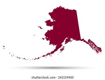 Map of the U.S. state of Alaska on a white background