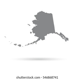 Map of the U.S. state of Alaska on a white background