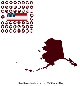 Map of the U.S. state of Alaska on a white background.