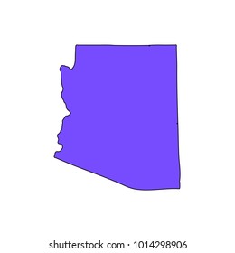 Map of the U.S. state of Arizona on a white background