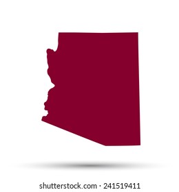 Map of the U.S. state of Arizona on a white background 