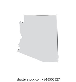 Map of the U.S. state of Arizona on a white background