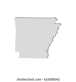 Map of the U.S. state of Arkansas on a white background