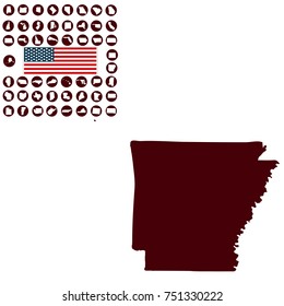 Map of the U.S. state of Arkansas on a white background