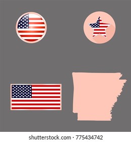 Map of the U.S. state of Arkansas on a gray background