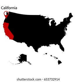 map of the U.S. state of California 