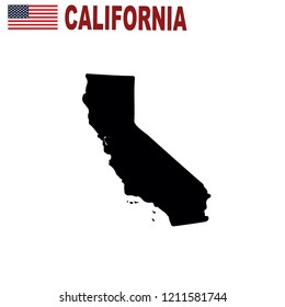 Map of the U.S. state of California on a white background