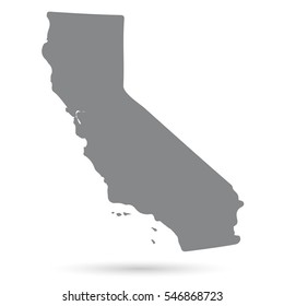 Map of the U.S. state of California on a white background