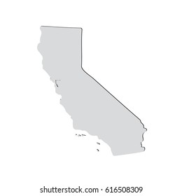 Map of the U.S. state of California on a white background