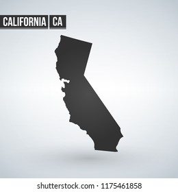 map of the U.S. state of California, vector illustration.