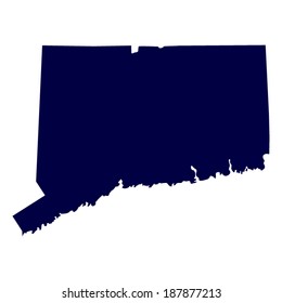map of the U.S. state of Connecticut 