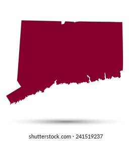 Map of the U.S. state of Connecticut on a white background  