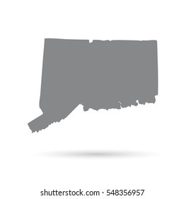 Map of the U.S. state of Connecticut on a white background