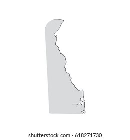 Map of the U.S. state of Delaware on a white background.