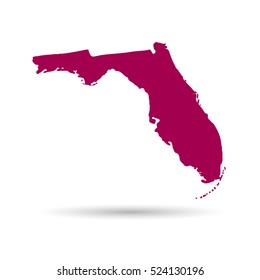 Map of the U.S. state of Florida on a white background