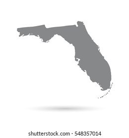 Map of the U.S. state of Florida on a white background