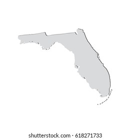 Map of the U.S. state of Florida on a white background