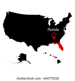 map of the U.S. state of Florida on a white background