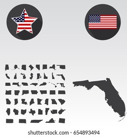 Map of the U.S. state of Florida on a white background