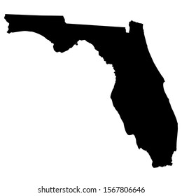 Map US state Florida silhouette Vector illustration Eps 10