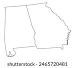 Map of the U.S. state of Georgia, Alabama