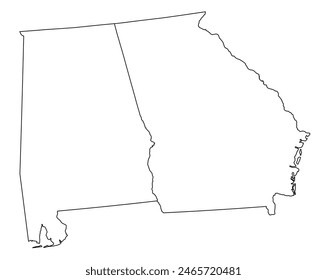 Map of the U.S. state of Georgia, Alabama