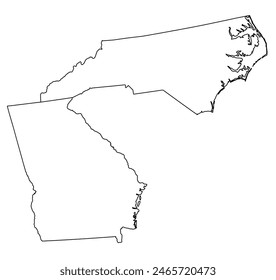 Map of the U.S. state of Georgia, North Carolina