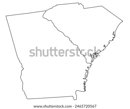 Map of the U.S. state of Georgia, South Carolina