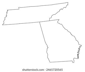 Map of the U.S. state of Georgia, Tennessee