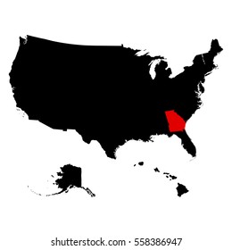 map of the U.S. state of Georgia . vector 