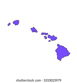 Map of the U.S. state of Hawaii on a white background