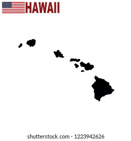 Map of the U.S. state of Hawaii on a white background