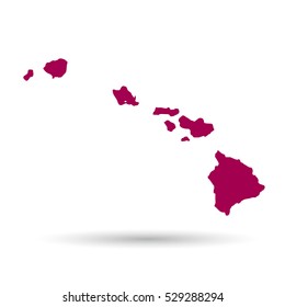 Map of the U.S. state of Hawaii on a white background