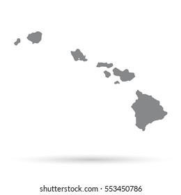 Map of the U.S. state of Hawaii on a white background