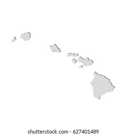 Map of the U.S. state of Hawaii on a white background.