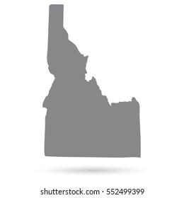 Map of the U.S. state of Idaho on a white background.