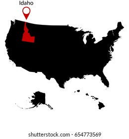 map of the U.S. state of Idaho on a white background