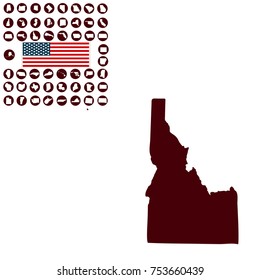 Map of the U.S. state of Idaho on a white background