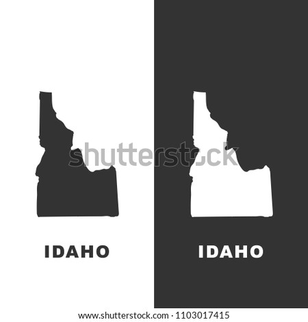 Map of the U.S. state of Idaho on white background. Vector stock illustration.