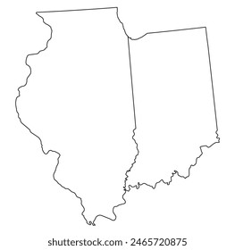 Map of the U.S. state of Illinois, Indiana