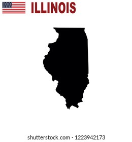 Map of the U.S. state of Illinois on a white background