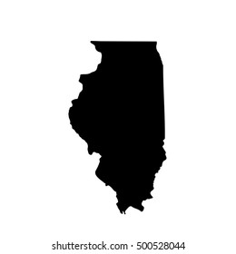 Map of the U.S. state of Illinois on a white background