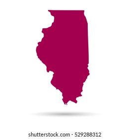 Map of the U.S. state of Illinois on a white background