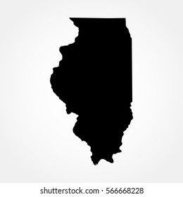 map of the U.S. state of Illinois , vector  