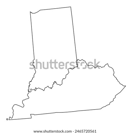 Map of the U.S. state of Indiana, Kentucky
