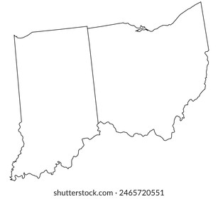 Map of the U.S. state of Indiana, Ohio