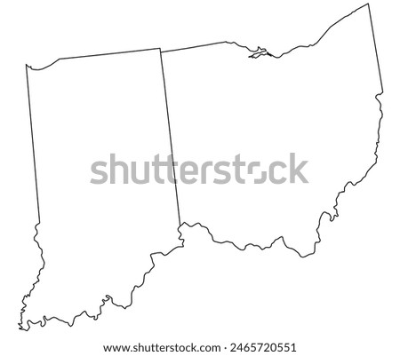 Map of the U.S. state of Indiana, Ohio
