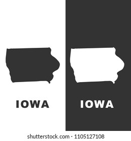 Map of the U.S. state of Iowa on white background. Vector stock illustration.